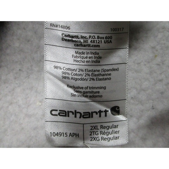 Carhartt Shirt Mens 2XL‎ Black Gray Plaid Relaxed Fit Long Sleeve Button Down - Picture 4 of 8